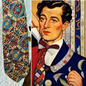 Vintage Tie Of Many Colors Looks Hand Painted